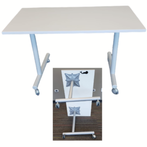 Mesa/escritorio con ruedas (gris claro)